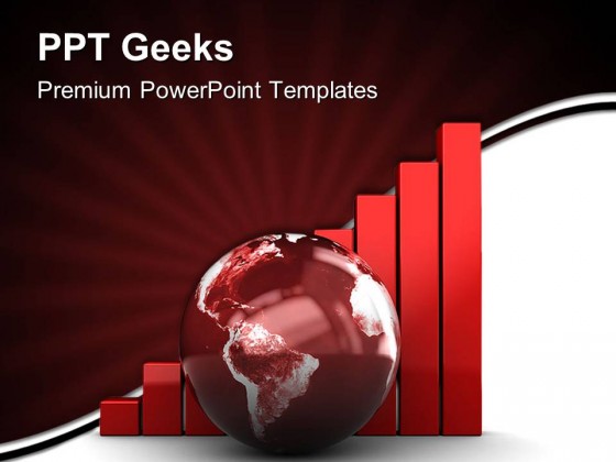 Raising Charts Globe PowerPoint Templates And PowerPoint Backgrounds 0411