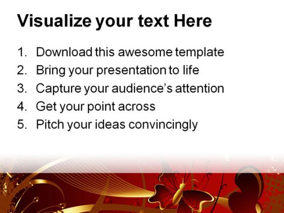 Red And Golden Abstract PowerPoint Template 1110