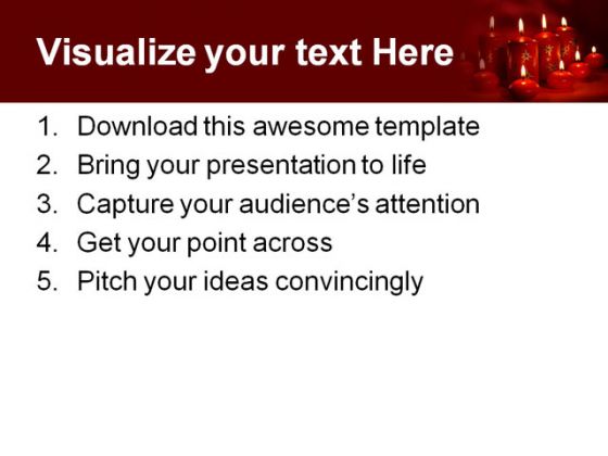 Red Candles Christmas PowerPoint Template 0610