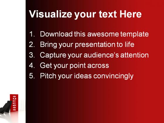 Red Domino Blocking The Fall Success PowerPoint Template 0910