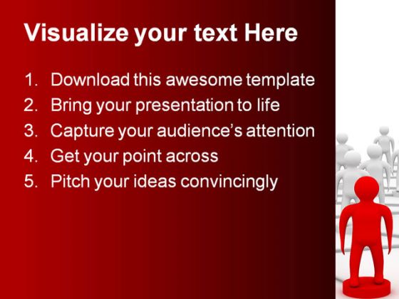 Red Leader Conceptual Teamwork PowerPoint Background And Template 1210