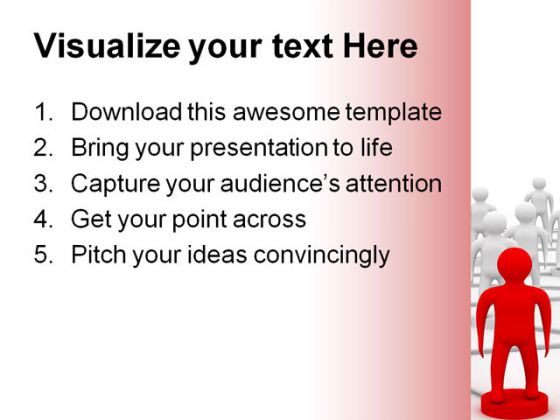 Red Leader Conceptual Teamwork PowerPoint Background And Template 1210