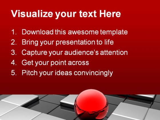 Red Sphere Leadership PowerPoint Template 0910