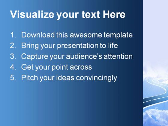 Road To Sky Success PowerPoint Template 0910