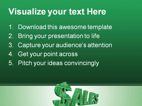 Sales Money Business PowerPoint Template 0610
