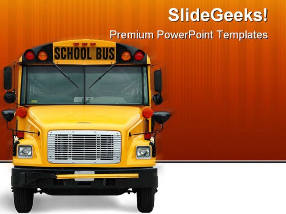 School Bus Transportation PowerPoint Template 0810