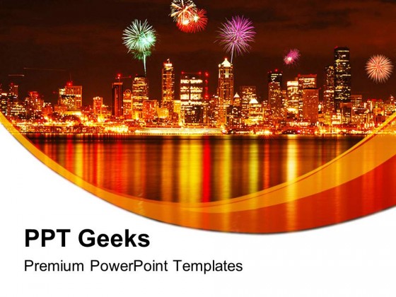 Seattle Fireworks Festival PowerPoint Templates And PowerPoint Backgrounds 0411