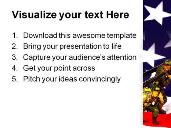 Soldiers Americana PowerPoint Template 1010