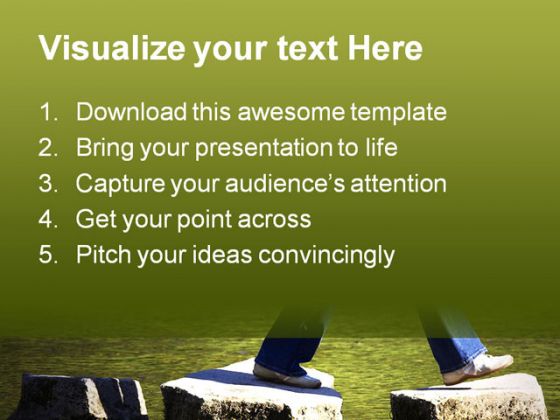 Stepping People PowerPoint Template 0610