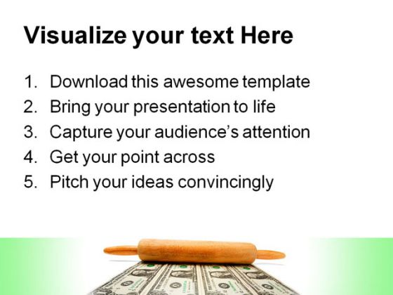 Stretching Dollar Money PowerPoint Template 0910