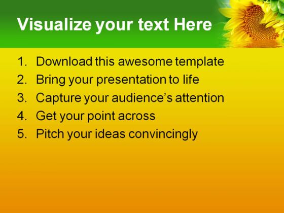 Sunflower Beauty PowerPoint Template 1110