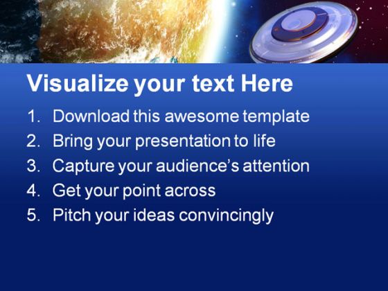 Ufo Invasion Earth PowerPoint Template 0610