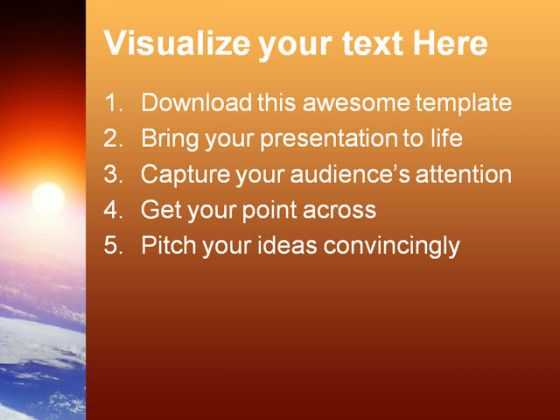 Universe Earth PowerPoint Template 0610