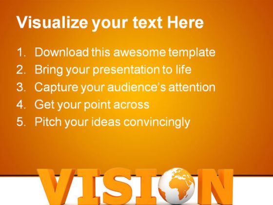Vision World Globe PowerPoint Template 0910