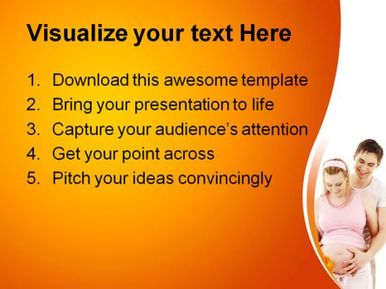 Waiting For Baby Family PowerPoint Template 0810