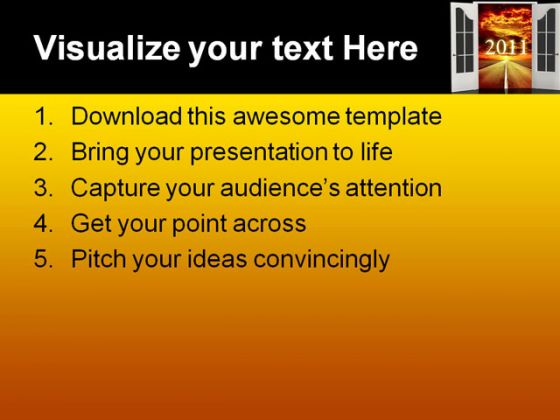 Welcome 2011 Future PowerPoint Template 1110