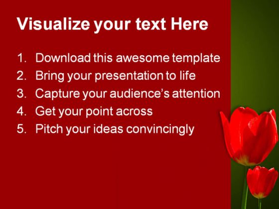Wild Flowers Nature PowerPoint Template 0610