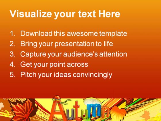 Word Autumn Nature PowerPoint Template 0910