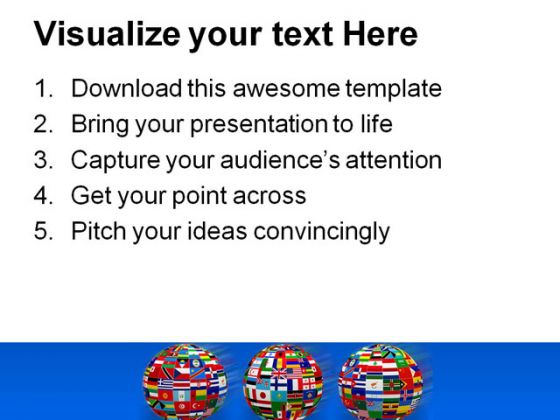 World Flags Globe PowerPoint Template 1110