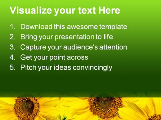 Yellow Flowers Beauty PowerPoint Background And Template 1210