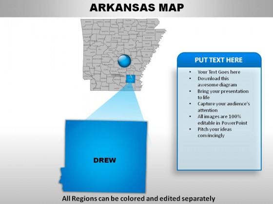 Usa Arkansas State PowerPoint Maps