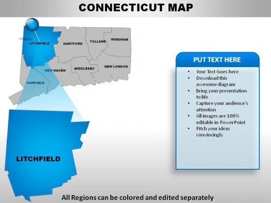 Usa Connecticut State PowerPoint Maps