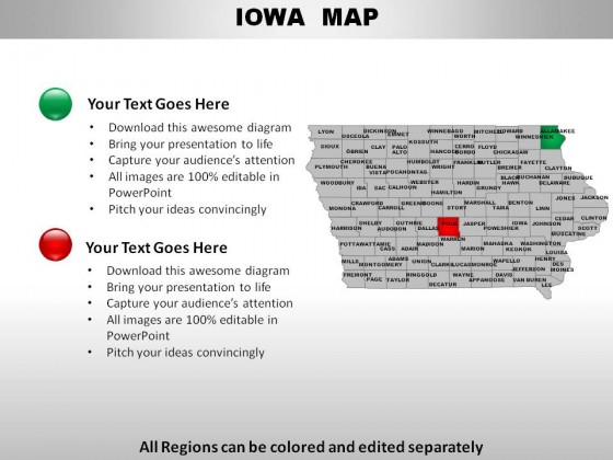 Usa Iowa State PowerPoint Maps