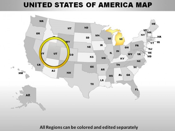 Usa Michigan State PowerPoint Maps