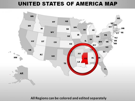 Usa Mississippi State PowerPoint Maps