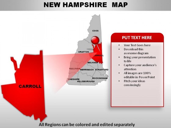 Usa New Hampshire State PowerPoint Maps