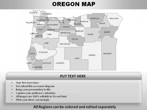 Usa Oregon State PowerPoint Maps