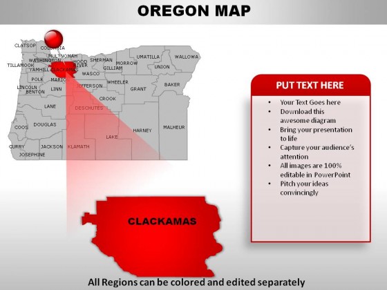 Usa Oregon State PowerPoint Maps