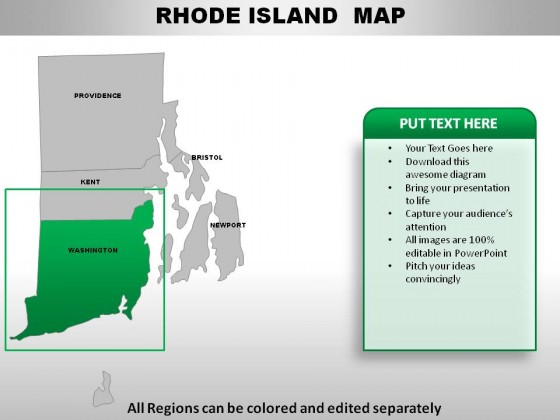 Usa Rhode Island State PowerPoint Maps