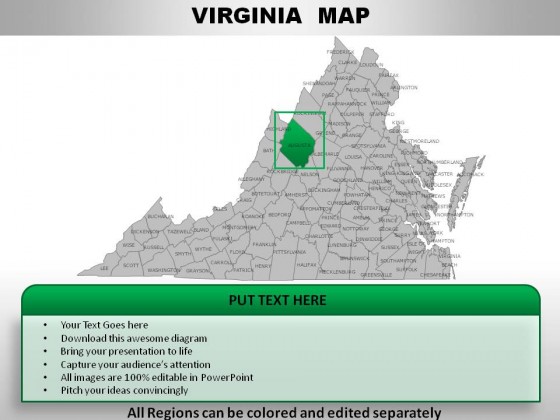 Usa Virginia State PowerPoint Maps