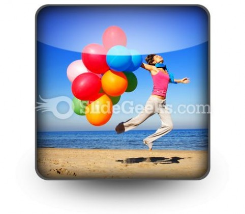 Colorful Balloons Jump PowerPoint Icon S