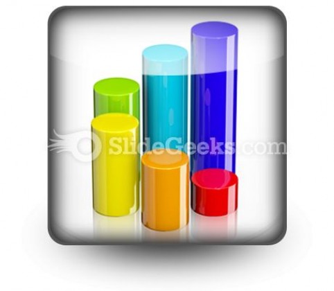 Cylindrical Bar Graph PowerPoint Icon S